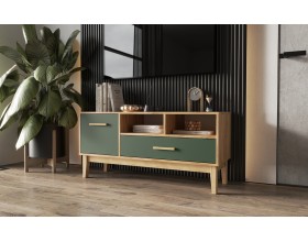 Кельн Тумба ТВ 1200 Изумрудный, Дуб Крафт