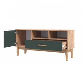 Кельн Тумба ТВ 1200 Изумрудный, Дуб Крафт