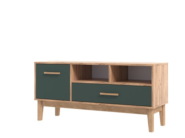 Кельн Тумба ТВ 1200 Изумрудный, Дуб Крафт