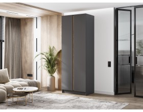 Келвин Шкаф 2-створчатый 800 Графит, Графит вставка крафт