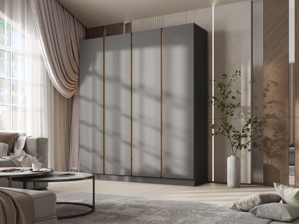 Келвин Шкаф 4-створчатый 2000 Графит, Графит вставка крафт