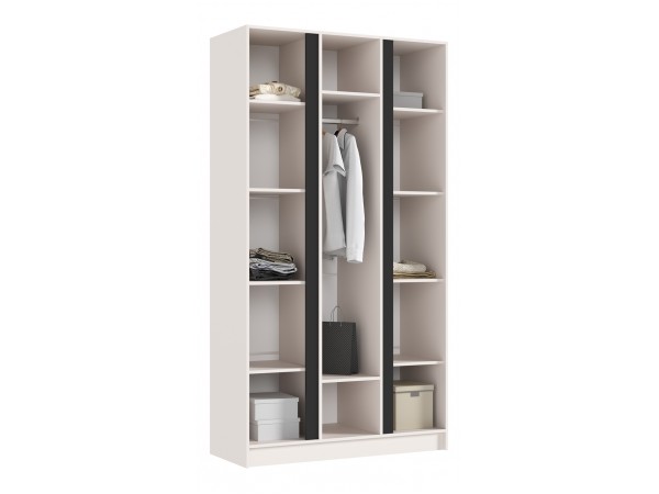 Келвин Шкаф 3-створчатый 1200 Кашемир, Кашемир вставка чёрная