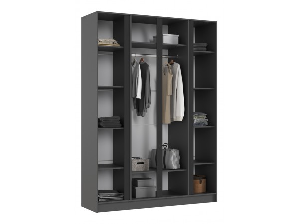 Келвин Шкаф 4-створчатый 1600 Изумрудный, Графит вставка чёрная