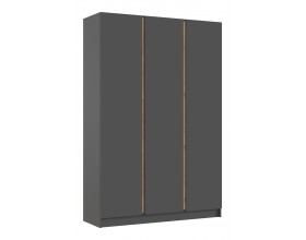Келвин Шкаф 3-створчатый 1500 Графит, Графит вставка крафт