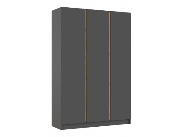 Келвин Шкаф 3-створчатый 1500 Графит, Графит вставка крафт