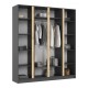 Келвин Шкаф 4-створчатый 2000 Графит, Графит вставка крафт