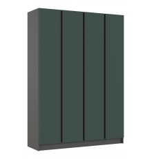 Келвин Шкаф 4-створчатый 1600 Изумрудный, Графит вставка чёрная