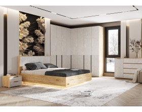 Марвэл Кровать парящая 1,6м Мальта/Дуб Крафт, Дуб Крафт