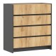 Остин Комод 800 4 ящика Дуб крафт, Графит