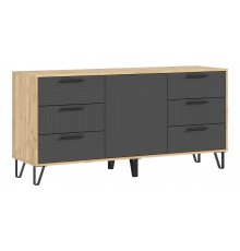 Флэш Комод 1500 Браш Графит, Дуб Крафт