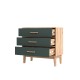 Кельн Комод 3 ящика 800 Изумрудный, Дуб Крафт