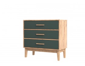 Кельн Комод 3 ящика 800 Изумрудный, Дуб Крафт