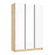 Келвин Шкаф 3-створчатый 1500 Белый Глянец, Дуб Крафт вставка чёрная