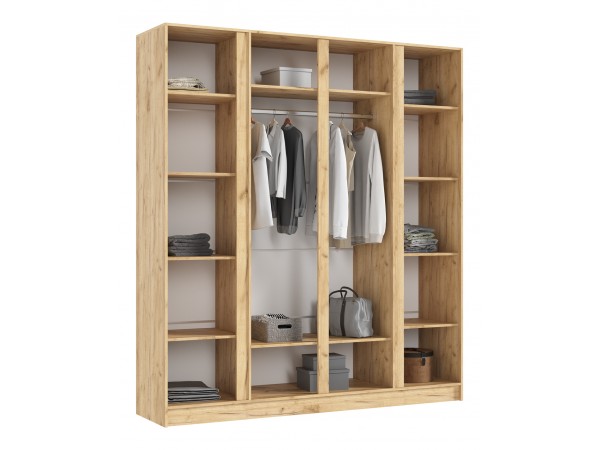 Келвин Шкаф 4-створчатый 2000 Графит, Дуб Крафт вставка крафт