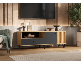 Роджина Тумба ТВ 1500 Графит, Дуб Крафт