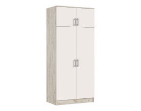 Шкаф 2-створчатый штанга+полка Кашемир, Дуб Крафт серый