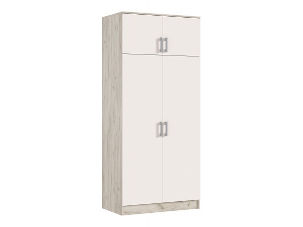 Шкаф 2-створчатый штанга+полка Кашемир, Дуб Крафт серый