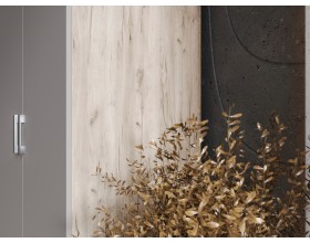 Шкаф 2-створчатый штанга+полка Кашемир, Дуб Крафт серый