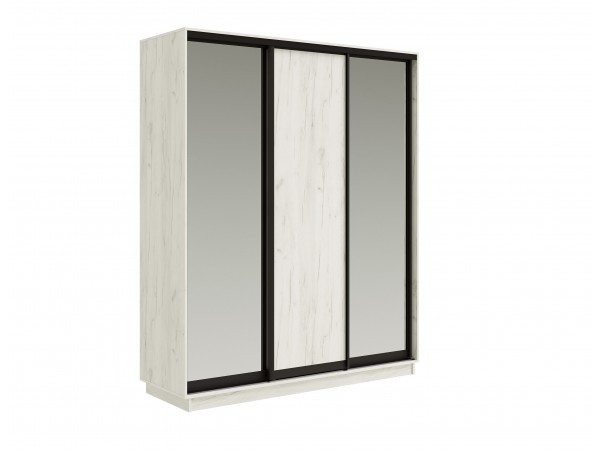 Шкаф-купе Тринити New 1800 Дуб Крафт Белый два зеркала