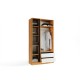 Келвин Шкаф 3-створчатый 1200 с ящиками Белый Глянец, Дуб Крафт вставка чёрная