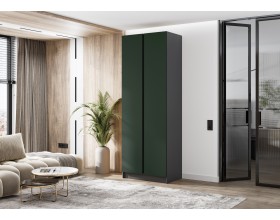 Келвин Шкаф 2-створчатый 800 Изумрудный, Графит вставка чёрная