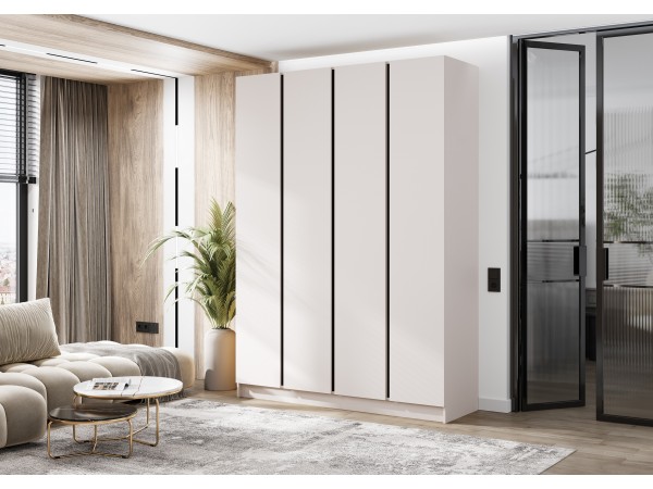 Келвин Шкаф 4-створчатый 1600 Кашемир, Кашемир вставка чёрная