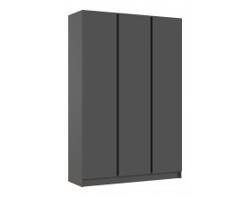 Келвин Шкаф 3-створчатый 1500 Графит, Графит вставка чёрная