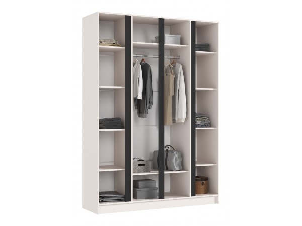 Келвин Шкаф 4-створчатый 1600 Кашемир, Кашемир вставка чёрная