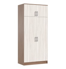 Шкаф 2-створчатый штанга+полка Ясень шимо светлый, Ясень шимо темный