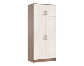 Шкаф 2-створчатый штанга+полка Ясень шимо светлый, Ясень шимо темный