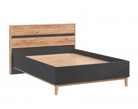 Кельн Кровать 1,4м Графит, Дуб Крафт