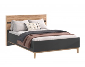 Кельн Кровать 1,4м Графит, Дуб Крафт