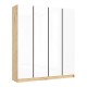 Келвин Шкаф 4-створчатый 2000 Белый Глянец, Дуб Крафт вставка чёрная