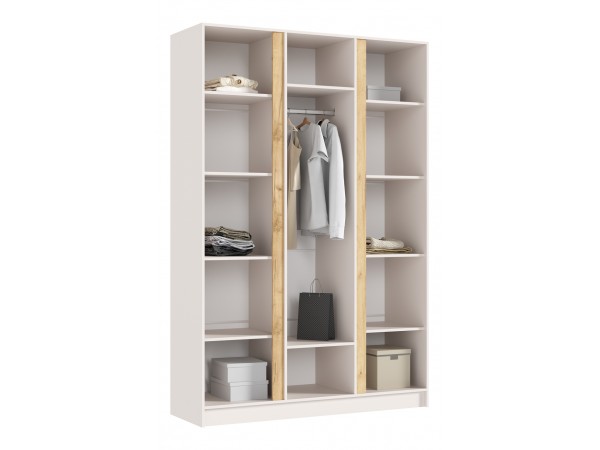 Келвин Шкаф 3-створчатый 1500 Кашемир, Кашемир вставка крафт