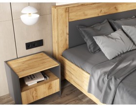 Остин Кровать парящая 1,6м Дуб крафт, Графит