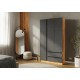 Келвин Шкаф 3-створчатый 1200 с ящиками Графит, Дуб Крафт вставка чёрная