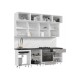 Кухня Престиж 2,4м Браш Текстура Грей, Белый, Кастилло темный