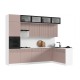 Кухня Оливия 3,0х1,8/1080м 490 Компоновка №1 Шарли Pink, Белый, Антарес