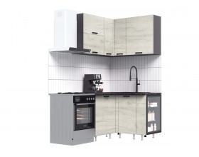 ЛДСП Кухня Рио NEW 1,2х1,2м 490 исп.1 Компоновка №6 Дуб Крафт Белый, Графит, Кастилло темный