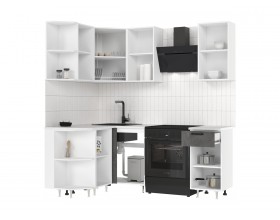 ЛДСП Кухня Рио NEW 2,0х1,3м 490 Бетон светлый/Бетон темный, Белый, Антарес