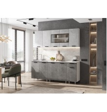 ЛДСП Кухня Рио NEW 2,0м 490 Бетон светлый/Бетон темный, Белый, Антарес