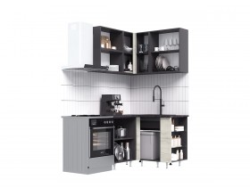 ЛДСП Кухня Рио NEW 1,2х1,2м 490 исп.1 Компоновка №6 Дуб Крафт Белый, Графит, Кастилло темный