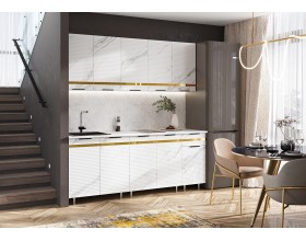 Кухня Милена 2,0м Мрамор белый софт, Белый, Антарес