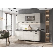 ЛДСП Кухня Рио NEW 2,0м 490 Дуб Крафт Белый, Белый, Кастилло темный