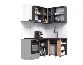 ЛДСП Кухня Рио NEW 1,2х1,2м 490 исп.1 Компоновка №6 Дуб Крафт, Графит, Кастилло темный