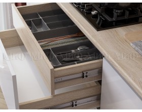 Кухня Карина 3,25м Компоновка №3 Белый глянец, Сонома