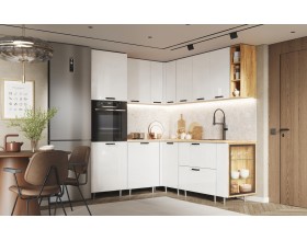 ЛДСП Кухня Рио NEW 1,8х2,0м 490 исп.2 Компоновка №6 Белый глянец, Дуб Крафт, Дуб вотан
