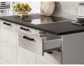ЛДСП Кухня Рио NEW 2,0м 490 Дуб Крафт Белый, Белый, Кастилло темный