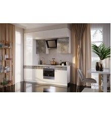 Кухня Оливия 2,4м 490 Белый глянец/Мрамор глянец, Белый, Антарес