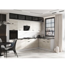 ЛДСП Кухня Рио NEW 3,0х1,8/1080м 490 Компоновка №4 Дуб Крафт Белый, Белый, Кастилло темный